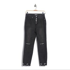 PTCL Nordstrom Button Front Vintage High Rise Jeans Black